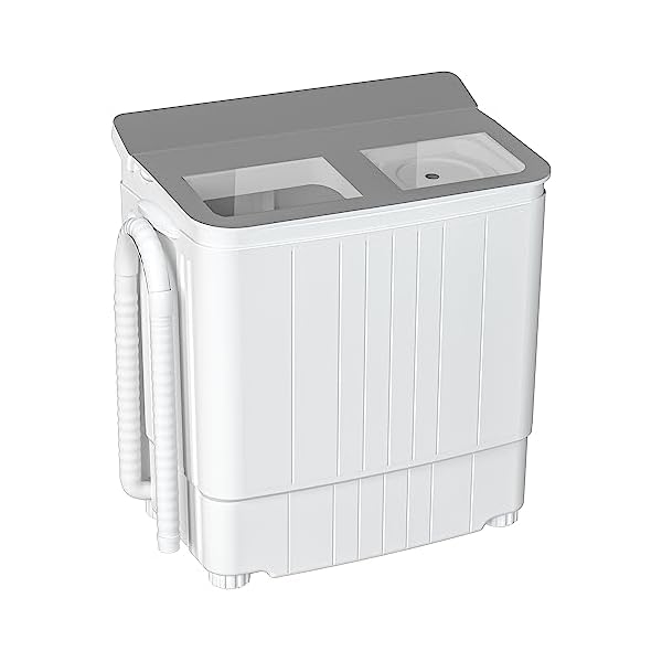 INTERGREAT Portable Washing Machine, 17.6 lbs Mini Small Laundry Washer Combo with Spin Dryer, Compact Twin Tub Washer Machine for Apartments, Dorm, Rv, Camping, Gray