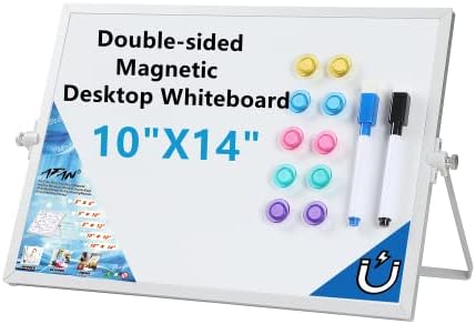 Small Dry Erase Board，Magnetic Small Whiteboards 10" x 14"，Portable Desktop Whiteboard，Suitable for Home， School，Office Children's Painting， (10" x 14")