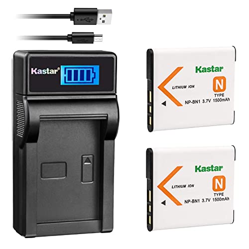 Kastar Battery (X2) & Lcd Slim Usb Charger For Sony Np-Bn1 Npbn1 Bc-Csn And Cyber-Shot Dsc-Qx10 Qx30 Qx100 Dsc-Tf1 Dsc-Tx10 Tx20 Tx30 Dsc-W530 Dsc-W570 Dsc-W650 Dsc-W800 Dsc-W830 Digital Camera +More #TOP4