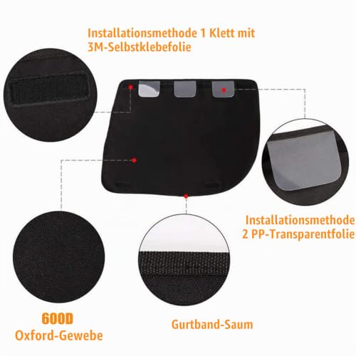 bangminda Haustier Autotür Schutzfolie Matte 2 Stück Autotürabdeckung Anti-Scratch Fahrzeug Tür Abdeckung Pad Hund Kratzschutz Autotür Schutz Wasserdicht für Hündchen Reisen Draußen Auto (Schwarz)