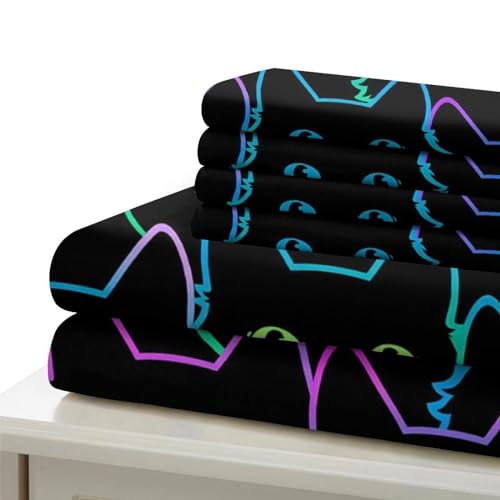 Housse de couette chat 3D king size en microfibre avec ses taies de lit