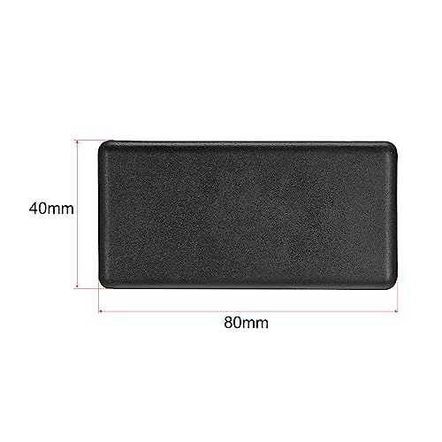 Image of uxcell 4080 EU Standard Profile End Cap, Plastic Rectangle Aluminum Extrusion Plug for Trolley, Fish Tank Rack, Storage Rack, Black 40x80mm 10pcs