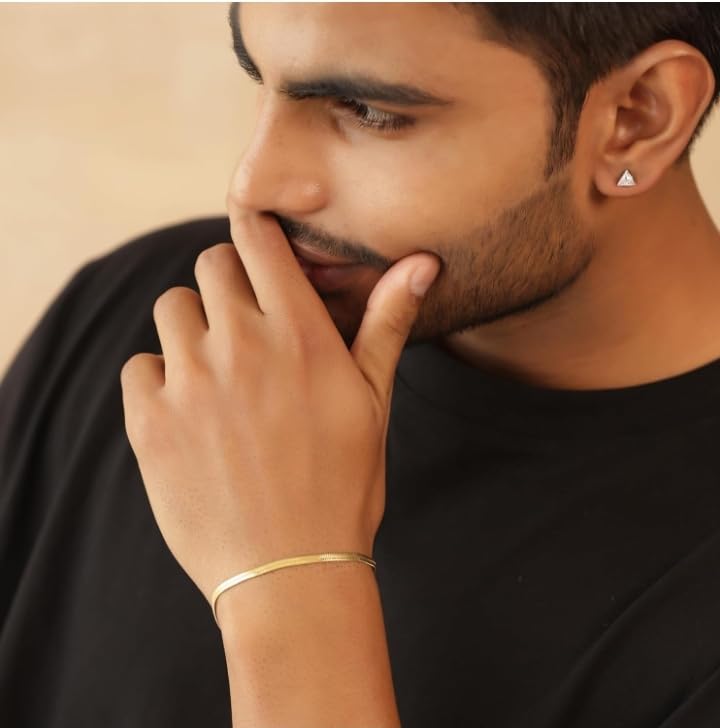 Image of Elegant Snake Chain Bracelet for Men & Women | Premium Finish Flexible Chain Design | Fashion Accessory with Secure Lobster Clasp for Stylish Look