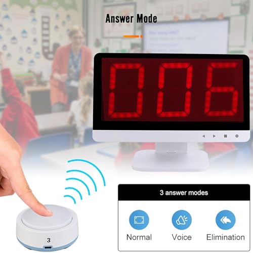Sistema inalámbrico de juego de preguntas con múltiples zumbadores, ampliable para programas de juegos interactivos, concursos escolares y trivia de fiesta