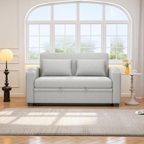 GDFStudio Pull Out Sofa Bed with USB Ports and Cup