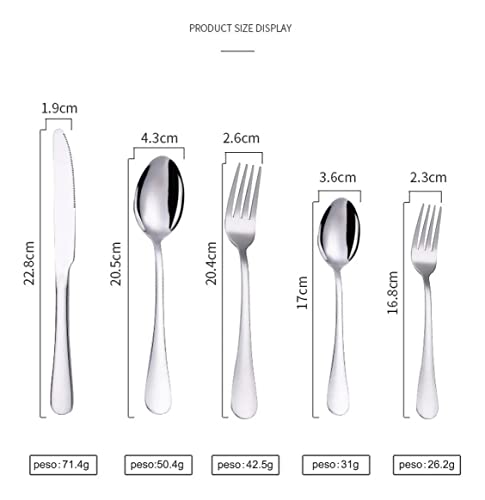 Image of Premium Daily Use Cutlery Stainless Steel Luxury Flatware Serving Dinner Spoon Fork Knife Reusable Mirror Finish for Home Kitchen Dining Table and Gifts (Set of 20, Silver)