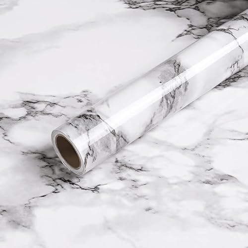 Image of VOLITO White Marble Dark Wallpaper