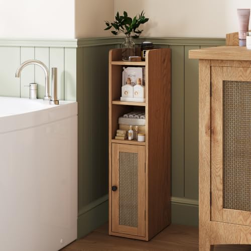 ChooChoo Small Bathroom Storage Cabinet, Corner Floor Cabinet, Wider