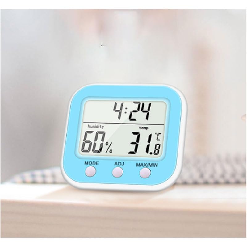 ABS Indoor Temperature Humidity Meter Thermometer Digital Hygrometer Clock