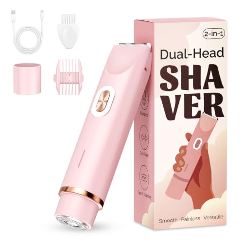 Mpotmiy 2-in-1 Electric Shaver for Women, Dual-Head Bikini Trimmer, Gifts