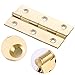 Cheerock 4pcs 2 Inch Gold Cabinet Hinges, Lasting Brass Folding Butt Hinges, Surface Polishing Mini Bifold Hinges, Small Hinges for Cabinets, Furniture, Drawer Doors