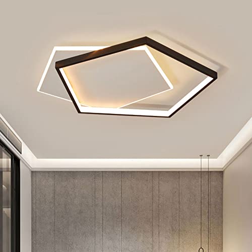 Plafonnier LED moderne noir dimmable plafonnier encastré géométrique - 4