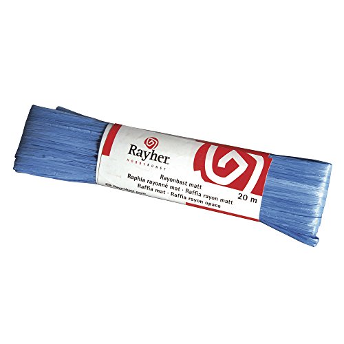 Rayher Rayonbast, matt, Strang 20 m, d.blau, Bast zum Basteln, Geschenkbast, 5214910, dunkelblau