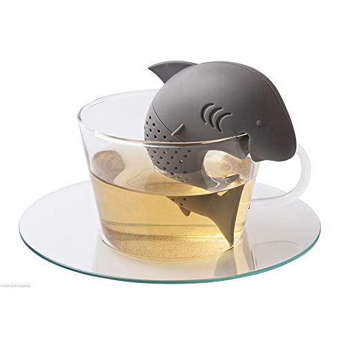 Shark Tea Infuser Funny Animal Shaped Tea Filter Loose Leaf Tea Strainer For Tea Drinkers For Shark Lovers Summer Party Favors Silicone Bpa Free Eco-Friendly Material 1 Piece Grey By Hary #TOP5