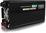 Convertitore di potenza a onda sinusoidale pura 2000 W, 3000 W, 3500 W, convertitore CC 12 V/24 V, 220 V/230 V con 2 prese universali, perfetto per televisori, frigoriferi, ventilatori, 3000