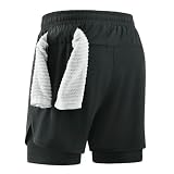 2 in 1 Design: These sport shorts feature super-elastic built-in compression support for thigh muscles, offering greater flexibility and performance enhancement.