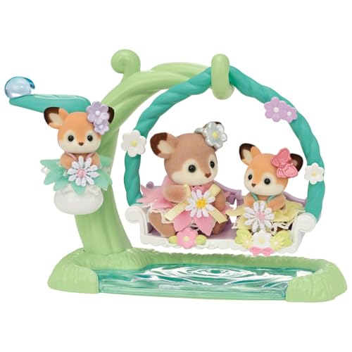 Sylvanian Families 5801 Reh Babys mit Blumenschaukel Spielset, Set mit Tierfiguren, Spielzeug für Kinder ab 3 Jahren