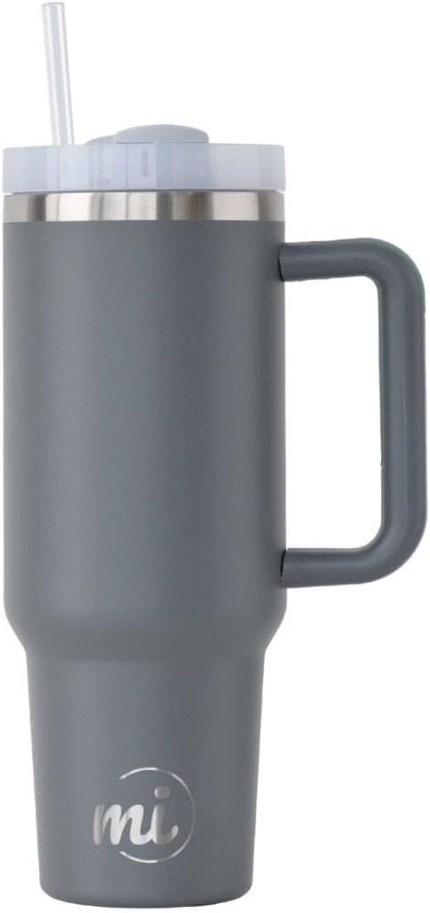 McQueen Modern Tartan Crest 40 oz Insulated Tumbler with Handle