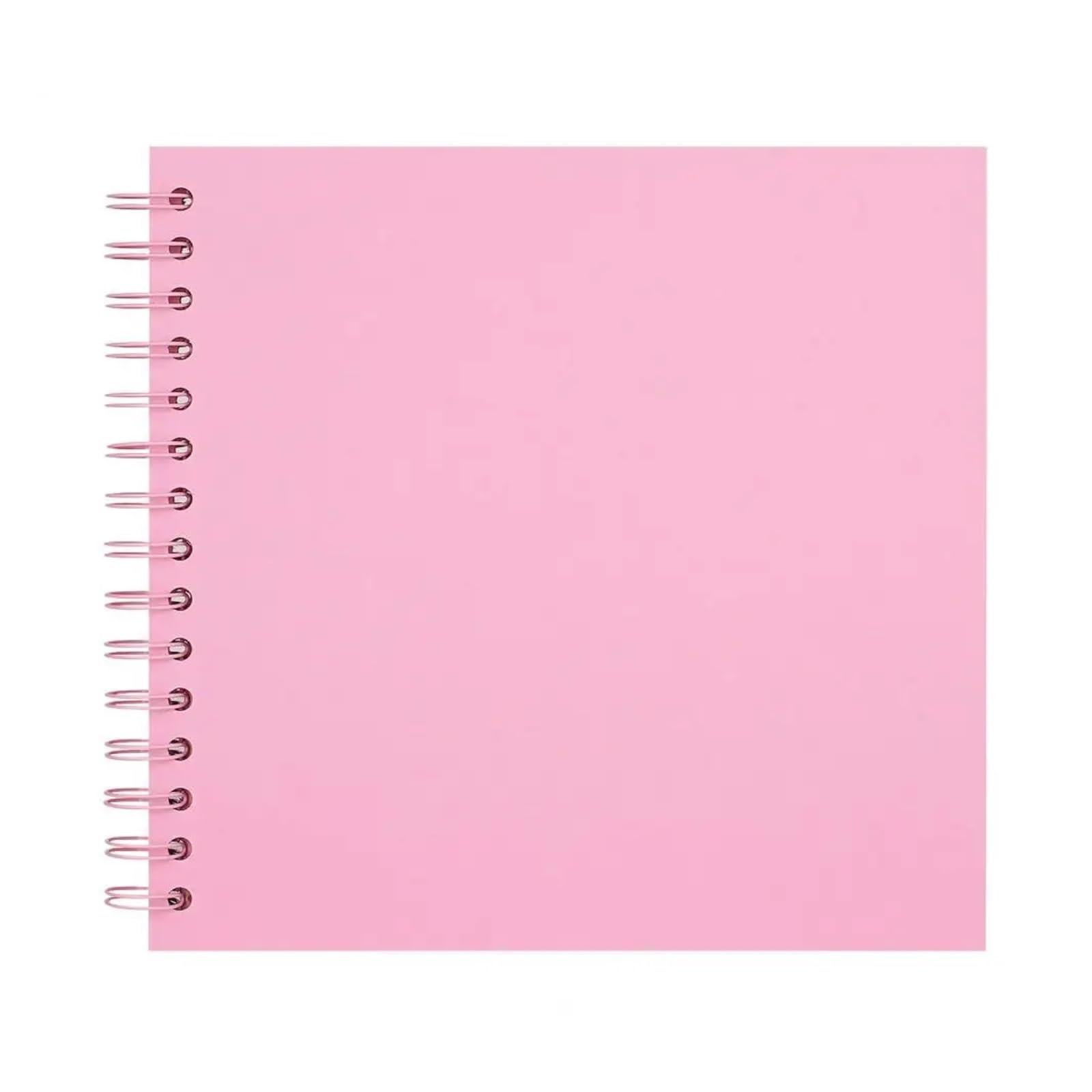 Album De Fotos Álbum de Recortes de Tapa Dura Álbum de Fotos de Papel Álbum de Recortes de Fotos de 7 Pulgadas Elegante álbum de Recortes de Alambre Doble for Bodas(Pink)