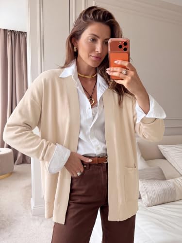 KIRUNDO Womens Fall Long Sleeve Open Front Soft Knit Cardigan with Pockets - image 2