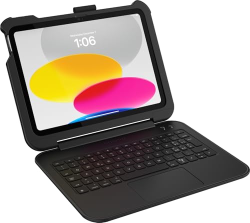 OtterBox Achiever Series Keyboard 360 Hülle für iPad 10. gen 2022, 11.gen 2025 (A16), Schutzhülle mit ITALIENISCH QWERTY-Tastatur, nach Militärnormen getestet, Schwarz, Keine Einzelhandelsverpackung