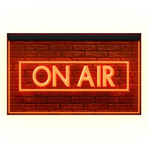 140017 On Air Recording Studio Music Media Room Display Decor LED Light Neon Sign (16" X 12", Orange)