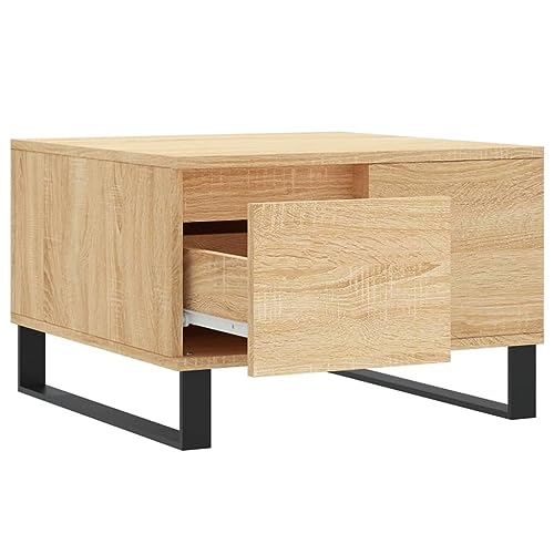 Table basse chêne Sonoma 55x55 table appoint salon rangement - 7