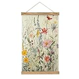 Custom Canvas Scroll Hanging Painting with Your Photos, Customized Canvas Scroll Poster Pictures with Name for Wall, Personalized Ready To Hang Canvas Wall Art for Home Decor, 13x20 inch Wood Frame