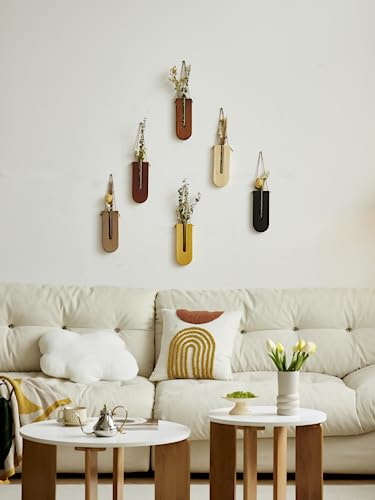 Veichin Indoor Wall Planter, Bohemia Flower Vase, Propagation Station, Wooden Hanging Planter, Wall Decor For Living Room (U Shape/Set Of 6) #TOP3