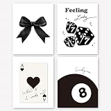 Set mit 4 gerahmten, trendigen, adretten Postern, rosa 