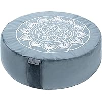 hunnidspace Meditationskissen mit waschbarem Premium-Samtbezug,100% Memory Foam quadratisches Bodenkissen und Buchweizenkissen Sitzen für Erwachsene und Kinder Sitzen, Yoga, Lesen (Schwarz