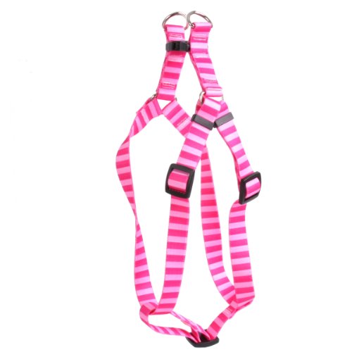 Image of Yellow Dog Design Pink and Pink Stripe Step-in Dog Harness, Large-1 inch Wide and fits Chest of 25 to 40 inch