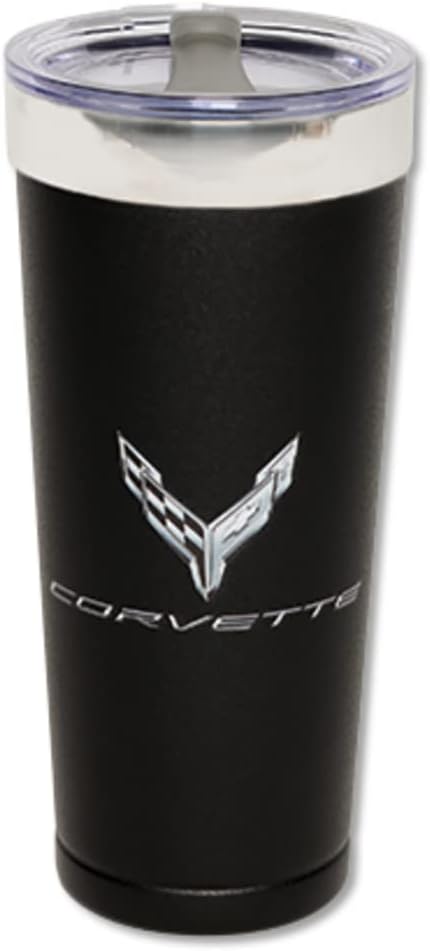 SR1 Performance C8 Corvette Metallic Tonal Tumbler Cup - Next Generation Travel Mug (Black)