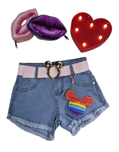 Shorts Jeans Infantil Menina com cinto (4)