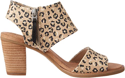 Toms Women's Majorca Cutout Heeled Sandal, Natural Textured Cheetah, 8.5 #TOP5
