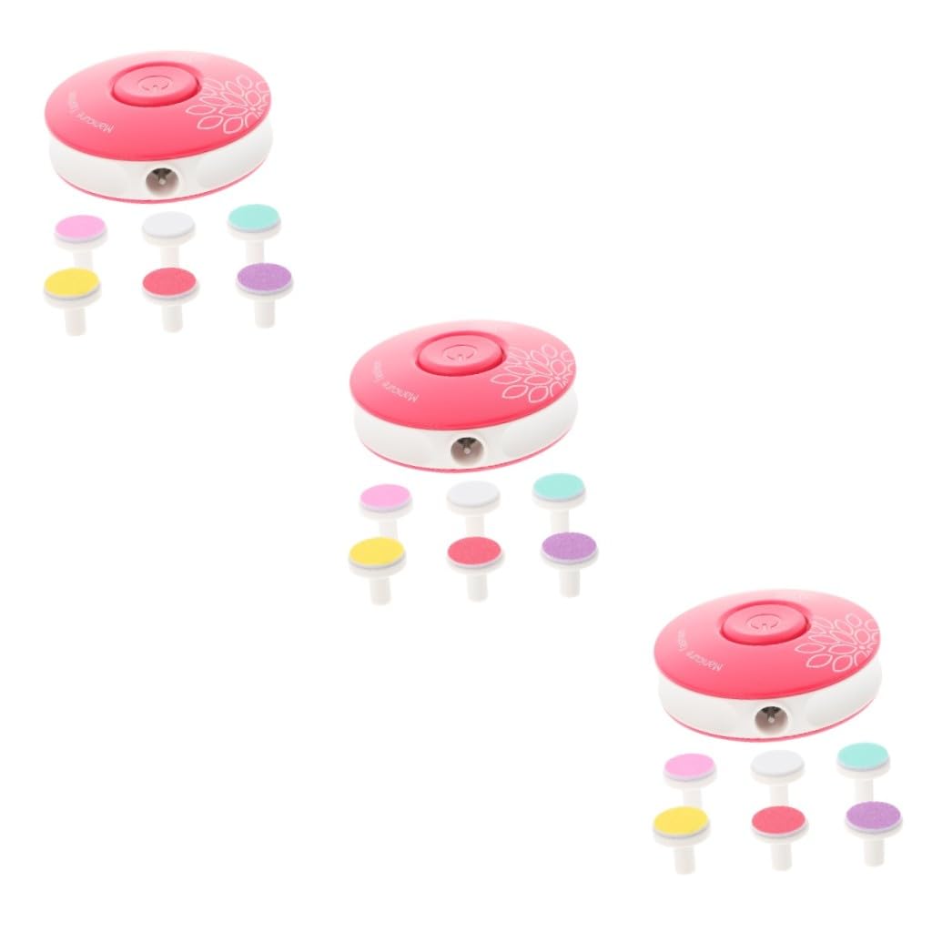 VICASKY 3piezas Cortaúñas Eléctrico Para Bebés Luz Led y Cabezas De Pulido Cortador De Uñas Portátil y Silencioso Para Adultos Kit De Cuidado De Uñas Seguro