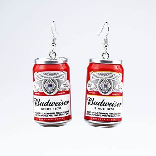 3D Simulation Beer Bottle Earrings Cute Sparkling Mark Can Earrings Creative Party Jewelry for Women2