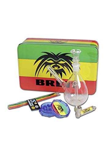 ARL Group - Coffret Métal 'Breit' Bong/Bang 1 Pipe a Eau, 1 Pure Pipe métal, 1 Grinder, 3 Cure-Pipes Cover