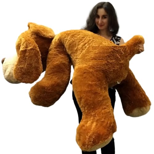 Image of Giant Sleeping Dog Soft Toy - 4 Feet Ultra Soft Plush Puppy Toy for Girls, Boys & Adults | Cute Hug Buddy Gift for Kids, Birthday, Anniversary & Valentine - Big Size Stuffed Animal