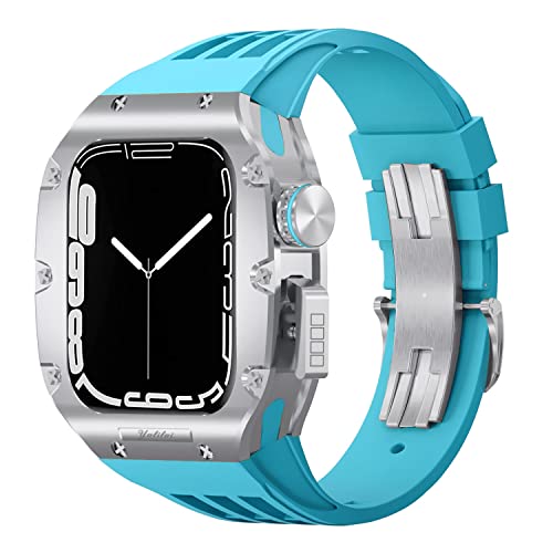 Kit Starp Mod EZZON Boîtier Titane et Bracelet Fluor pour Apple Watch 44mm 45mm SE 8 7