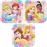 - Taille : 17,8 cm Disney Assiettes à dessert carrées Motif princesses fantaisie