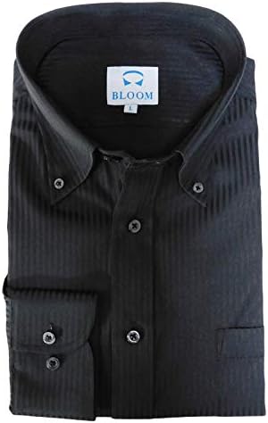 Amazon ブルーム Bloom ワイシャツ 長袖 黒 Yシャツ ビジネス 制服 ユニフォーム 大きいサイズ 形態安定 レギュラーカラー ボタンダウン シャツ 通販