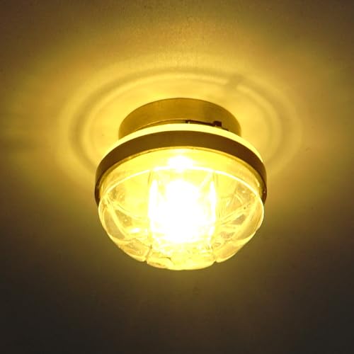 Waldosia 1:12 Scale Miniature LED Ceiling Lamp Set (2-Pack) – Clear Etched Shade Dollhouse Lighting Fixture (Brass) by Waldosia - Image 4