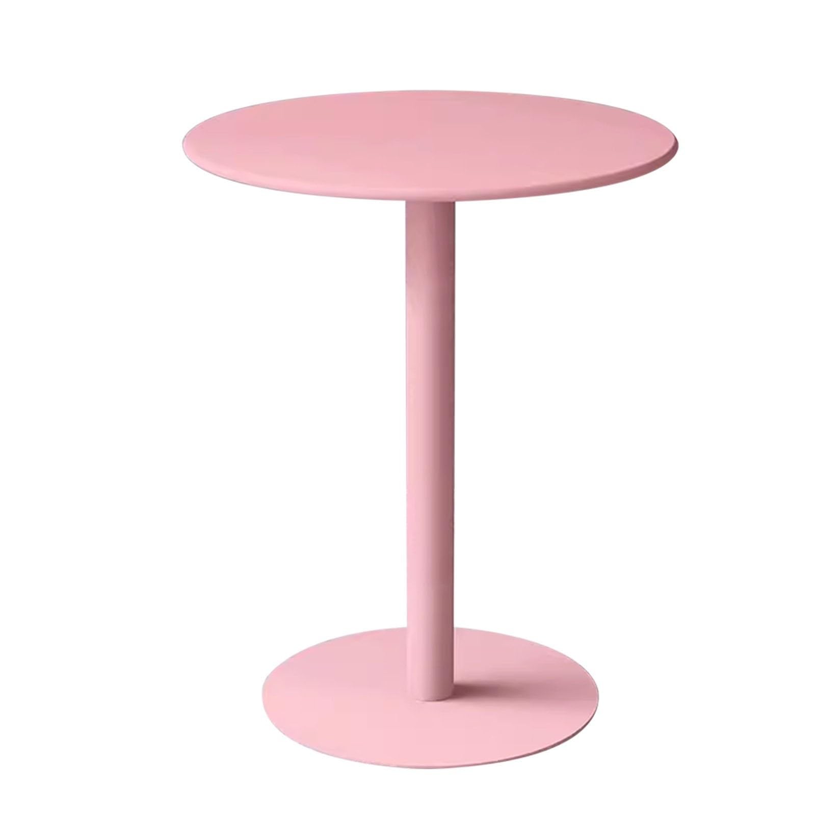 Tavolo da bar rotondo per caffè, cocktail, pub, bistrot, per interni ed esterni, cucina, tavolo da pranzo, tavolino laterale/tavolino laterale - Verde, rosa, oro, nero, bianco, blu(Rosa,60x60x104cm)