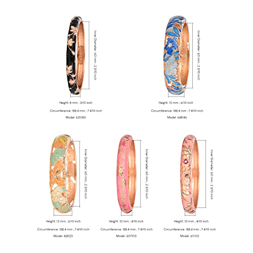 Ujoy Random Pack Colors Enamel Jewelry Set Golden Flower Engraved 10 Pcs Cloisonne Bracelets In A Box #TOP4