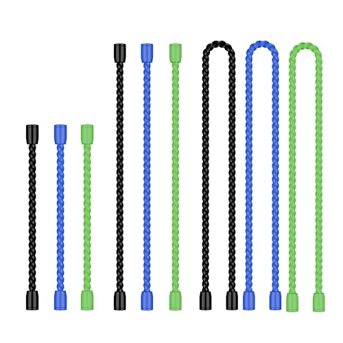 Image of 9PCS 4-Inch, 6-Inch, 12-Inch Silicone Cable Ties, Bendable Rubber Twist Ties, Reusable Twist Ties for Cords, Cable Zip Ties for Organizing, Bundling (3 Colors)