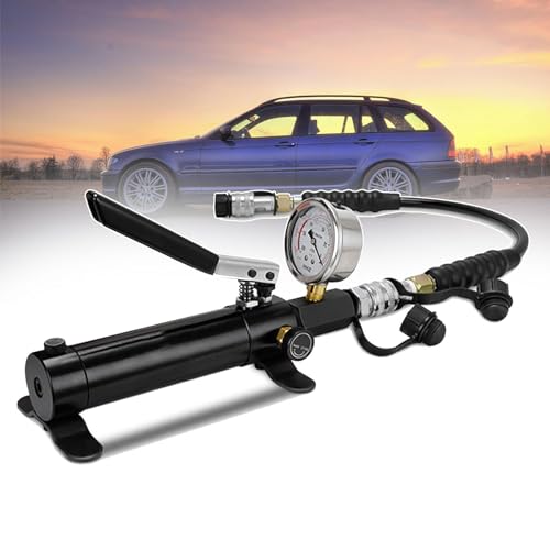 Pompa idraulica manuale, pompa idraulica del corpo in alluminio, pompa di sollevamento manuale 10000psi W/tubo flessibile da 70 cm e filettatura Zg3/8, alta pressione 700kg/², contenuto di olio 175cc