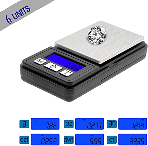 Fuzion Ultra Mini Gram Scale, 100/0.01g Mini Scale, Digital Pocket Scale, Small Jewelry Scale with Tray, Food Scale with 6 Units Conversion, Tare, LCD Display