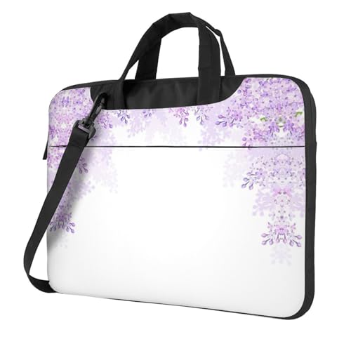 Maletín acolchado de tela Oxford con estampado de flores lilas