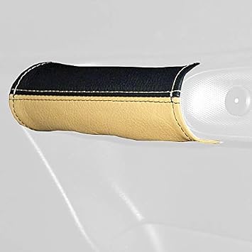 RedlineGoods Door Pull Covers Compatible with Chevrolet Corvette C6 2005-13. Tailor Made - not Universal. Genuine top-Grade Italian Black Leather with Black Thread